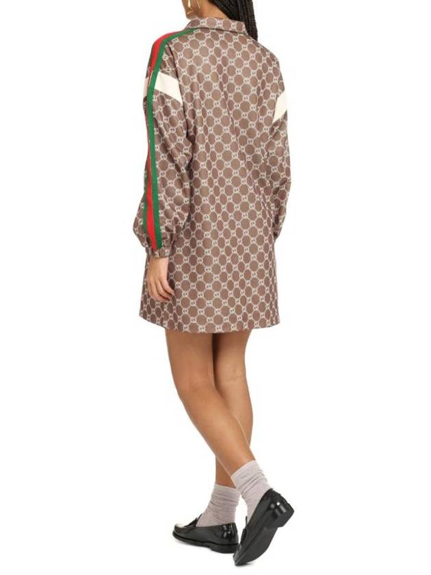 Interlocking G Technical Jersey Short Dress Olive Green - GUCCI - BALAAN 5