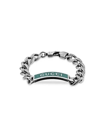 YBA678712001 678712 J8410 8183 Tag Enamel Logo Silver Bracelet - GUCCI - BALAAN 1