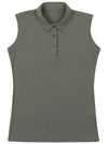 Golf Wear C P Lecture Basic Sleeveless T-Shirt KHAKI - WHITEBALL - BALAAN 4