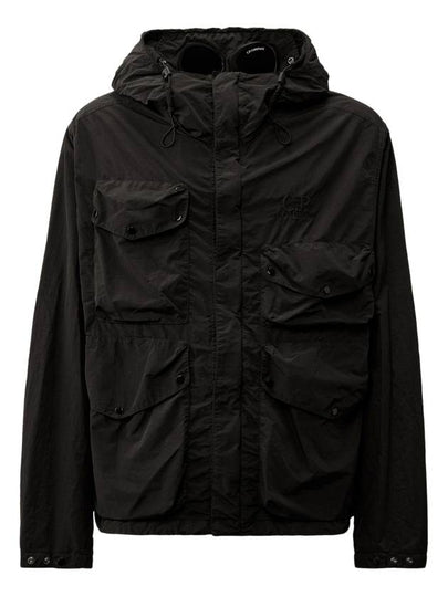 Flatt Nylon Goggle Hooded Jacket Black - CP COMPANY - BALAAN 2