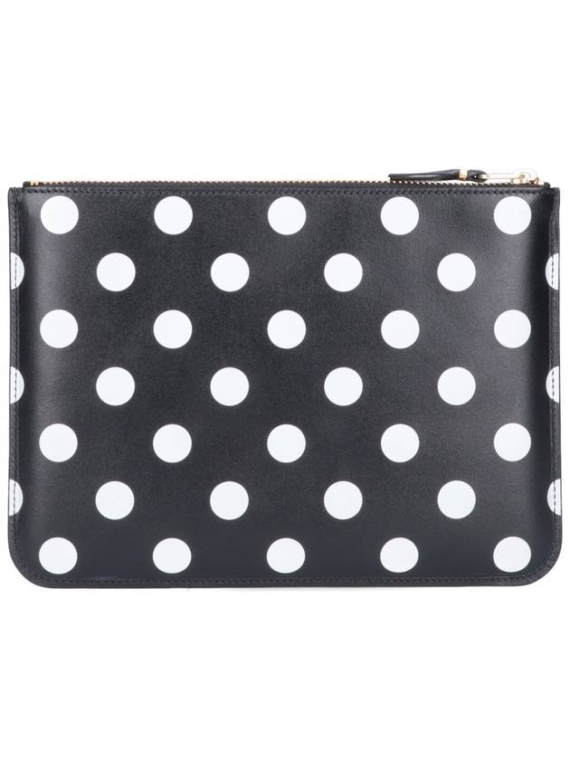 Polka Dot Logo Pouch Bag Black - COMME DES GARCONS WALLET - BALAAN 4