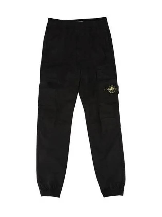 Banding Waist Tapered Cargo Straight Pants Black - STONE ISLAND - BALAAN 2