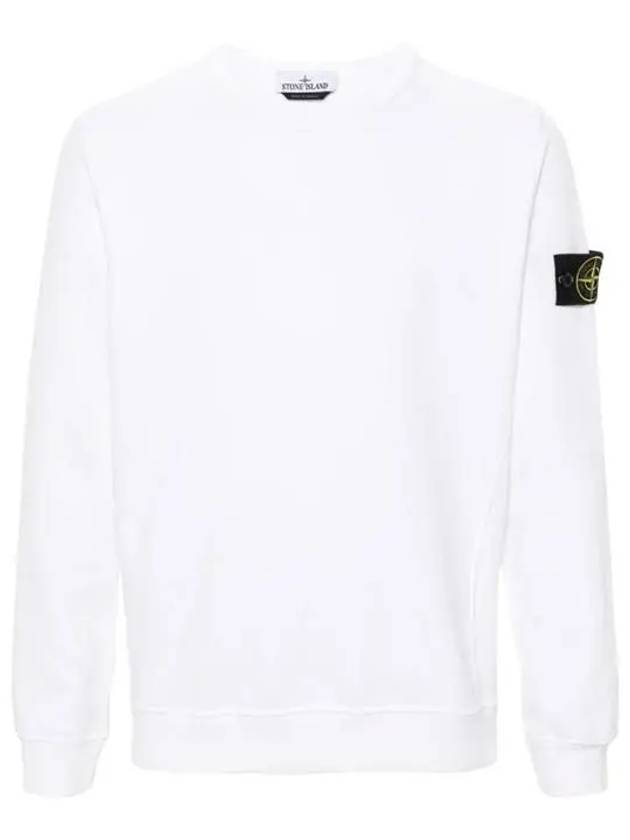 Wappen Patch Crew Neck Cotton Sweatshirt White - STONE ISLAND - BALAAN 2