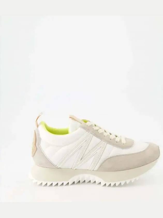 Women's Pacey Nylon Suede Leather Low Top Sneakers White Beige - MONCLER - BALAAN 2