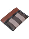 Check Two-Tone Leather Card Wallet Dark Birch Brown - BURBERRY - BALAAN 6