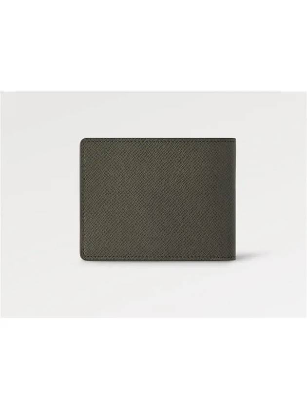 Multiple Embossing LV Logo Two-Tone Leather Half Wallet Black - LOUIS VUITTON - BALAAN 4