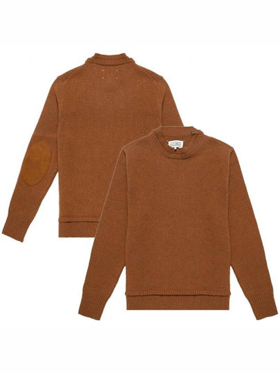 Elbow Patch Wool Knit Top Brown - MAISON MARGIELA - BALAAN 2