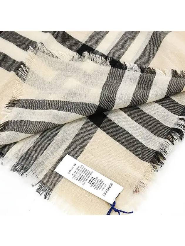 Checked Wool Scarf Beige - BURBERRY - BALAAN 5