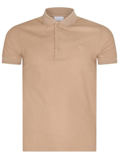 Embroidered Logo Polo Shirt Beige - BURBERRY - BALAAN 1