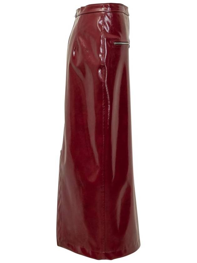 Patent leather midi H line skirt red - MSGM - BALAAN 4