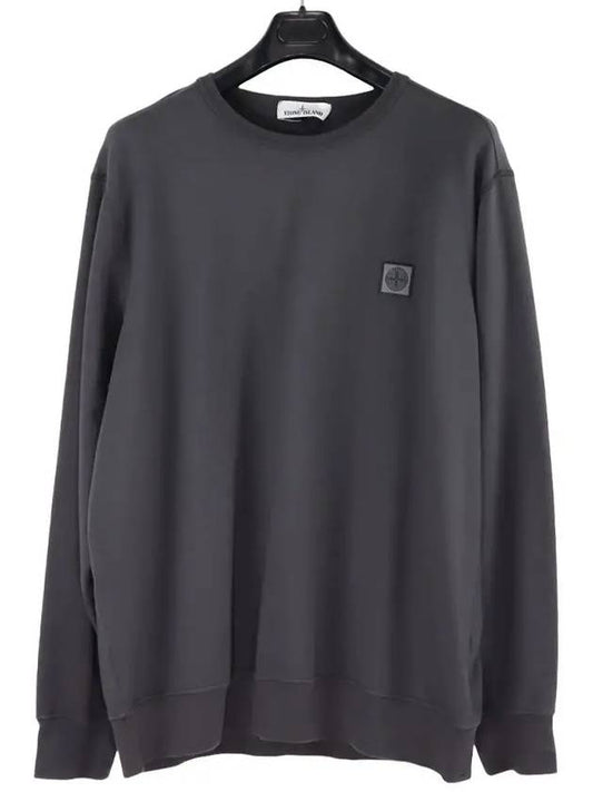 Patch Logo Cotton Sweatshirt Charcoal - STONE ISLAND - BALAAN 2