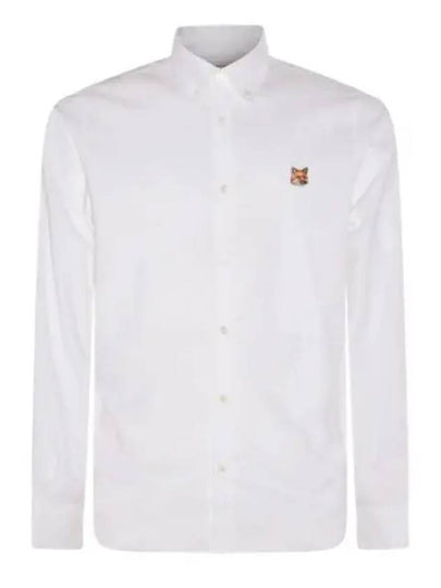 Oxford Institutional Foxhead Patch Button Down Classic Shirt White - MAISON KITSUNE - BALAAN 2