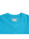 Men's leather patch crewneck sweatshirt knit blue W231KN11520L - WOOYOUNGMI - BALAAN 4