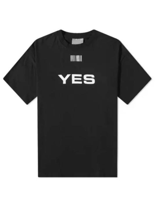 Vetements VTMNTS YES NO Short Sleeve Black VL16TR240B - VETEMENTS - BALAAN 2