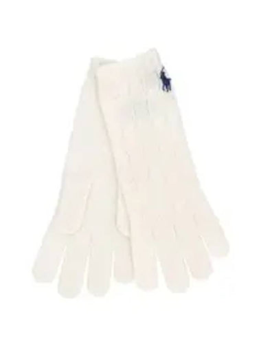 Logo Knit Gloves White - POLO RALPH LAUREN - BALAAN 1