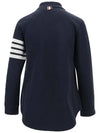 Double Face 4 Bar A-line Knit Long Sleeve Shirt Jacket Navy - THOM BROWNE - BALAAN 4