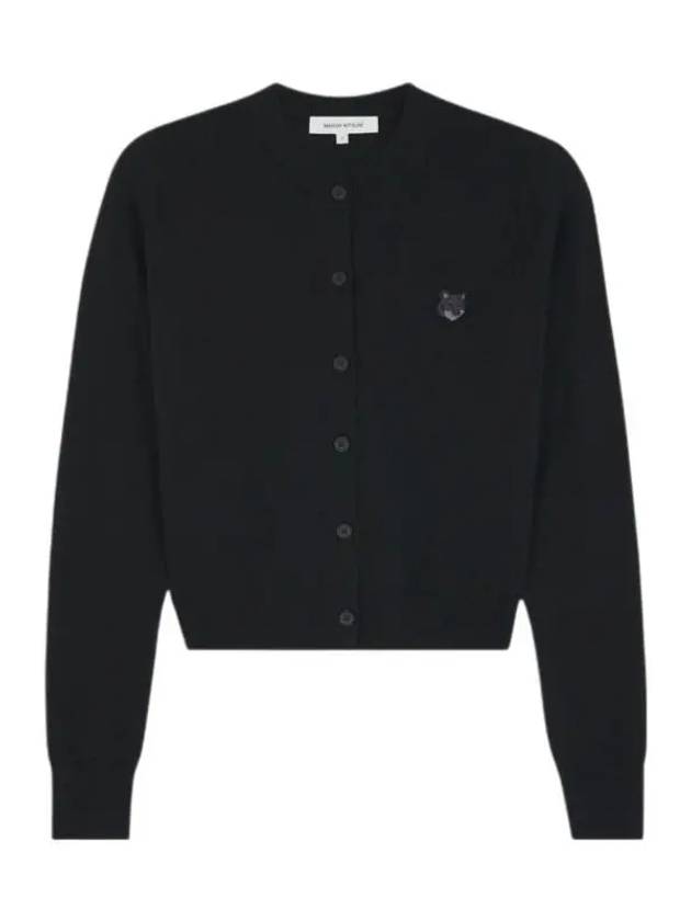 Bold Fox Head Patch Regular Cardigan Black - MAISON KITSUNE - BALAAN 2