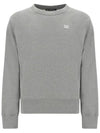 Face Logo Patch Cotton Sweatshirt Grey - ACNE STUDIOS - BALAAN 2