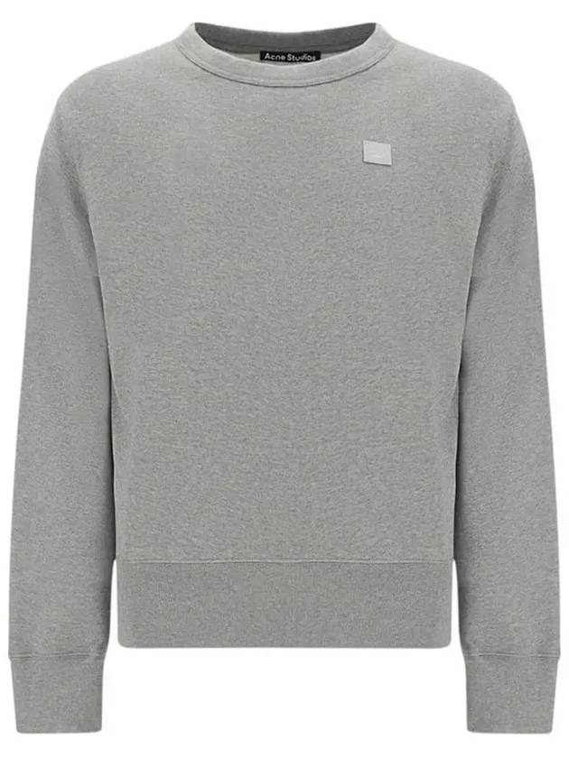 Face Logo Patch Cotton Sweatshirt Grey - ACNE STUDIOS - BALAAN 2