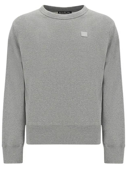 Face Logo Patch Cotton Sweatshirt Grey - ACNE STUDIOS - BALAAN 2