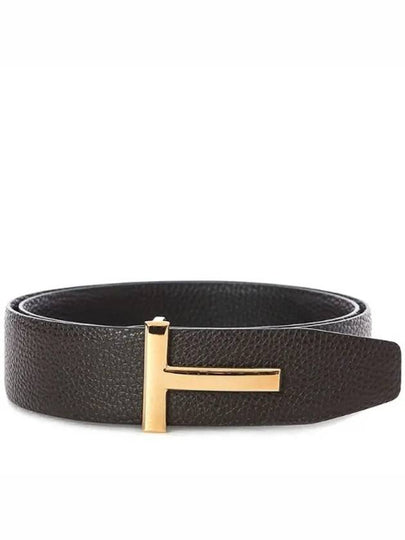 Men's Gold T Buckle Double Sided Belt Brown Black - TOM FORD - BALAAN 2