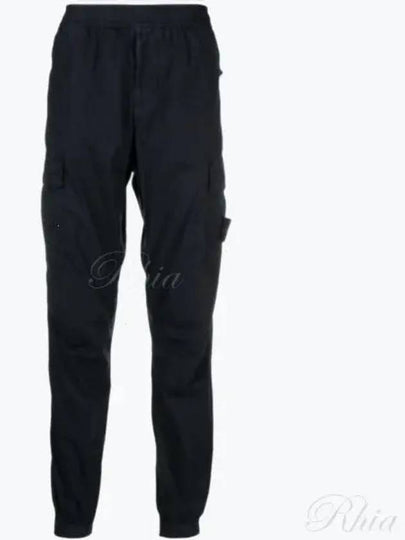 Stretch Cotton Tela Paracadute Cargo Straight Pants Navy Blue - STONE ISLAND - BALAAN 2