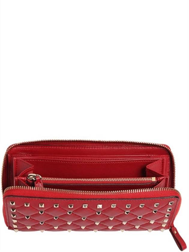 SPIKE Leather Zipper Around WalletNW2P0P00NAP - VALENTINO - BALAAN 4