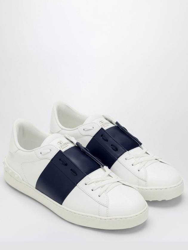 Calfskin Open Low Top Sneakers White Marine - VALENTINO - BALAAN 2