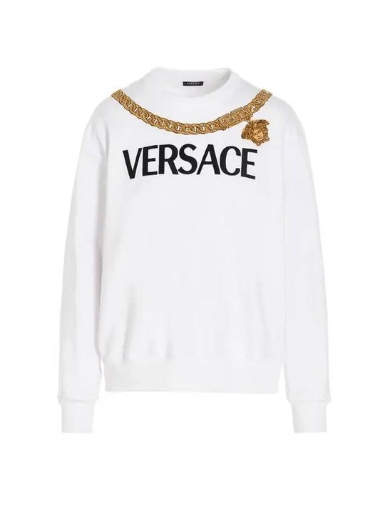 Medusa Chain Sweatshirt White - VERSACE - BALAAN.