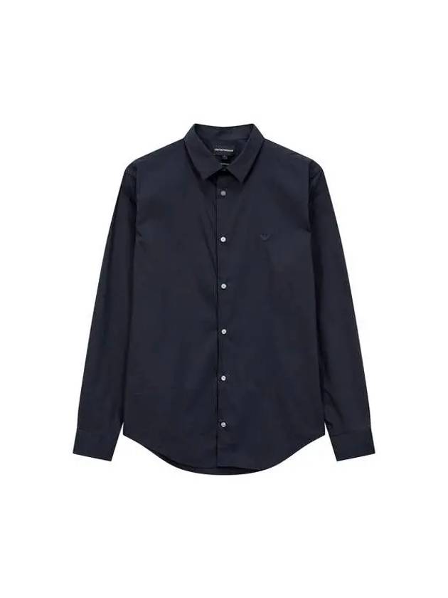 Men s Eagle Logo Button Up Shirt Dark Navy 270832 - EMPORIO ARMANI - BALAAN 1