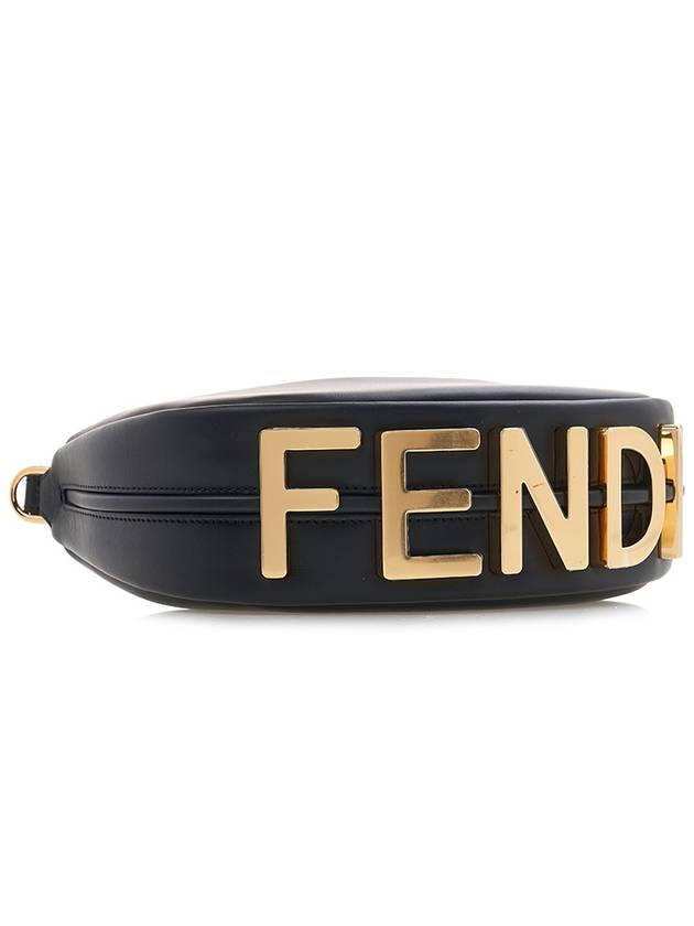 Fendigraphy Leather Small Tote Bag Black - FENDI - BALAAN 6