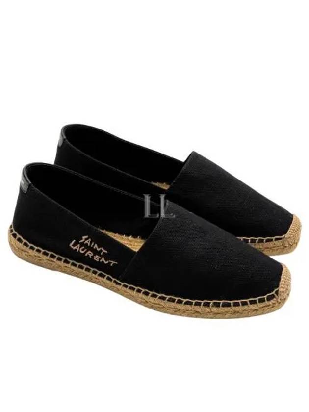 Logo Monogram Espadrilles Black - SAINT LAURENT - BALAAN 2