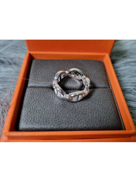 Small Chaine D'Ancre Enchainee Ring Silver - HERMES - BALAAN 2