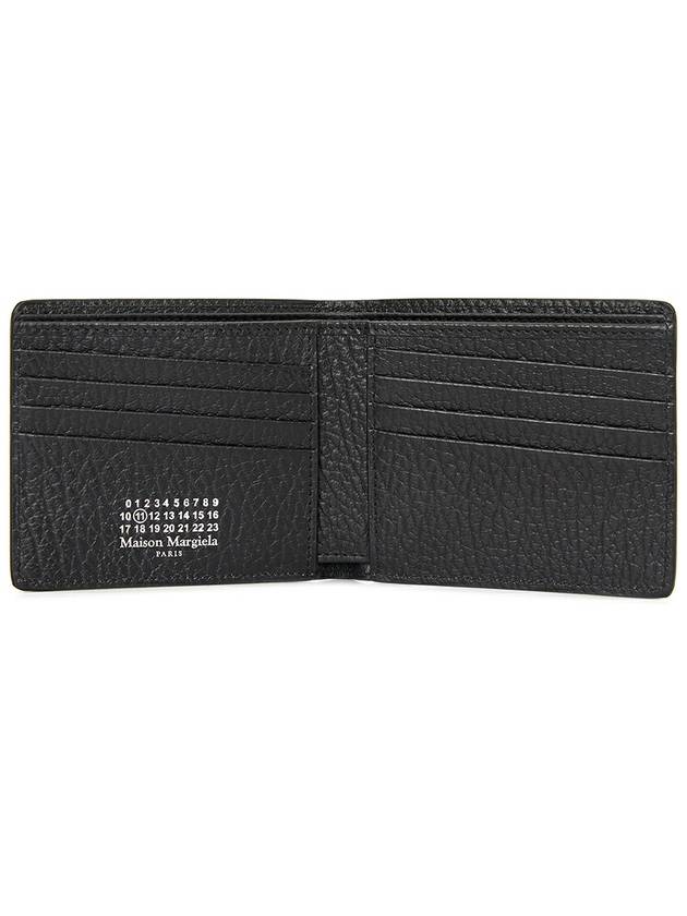 Stitched Leather Bifold Half Wallet Black - MAISON MARGIELA - BALAAN 5