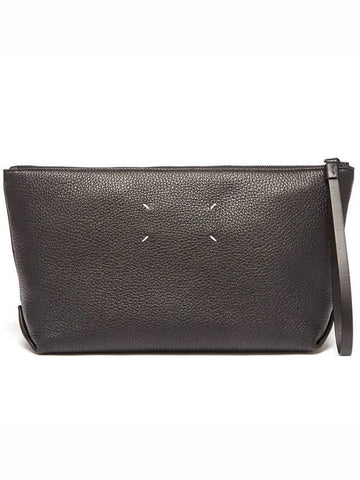 Maison Margiela FourStitch Top Zip Full Strap Grain Leather Wash Clutch Bag - MAISON MARGIELA - BALAAN 1