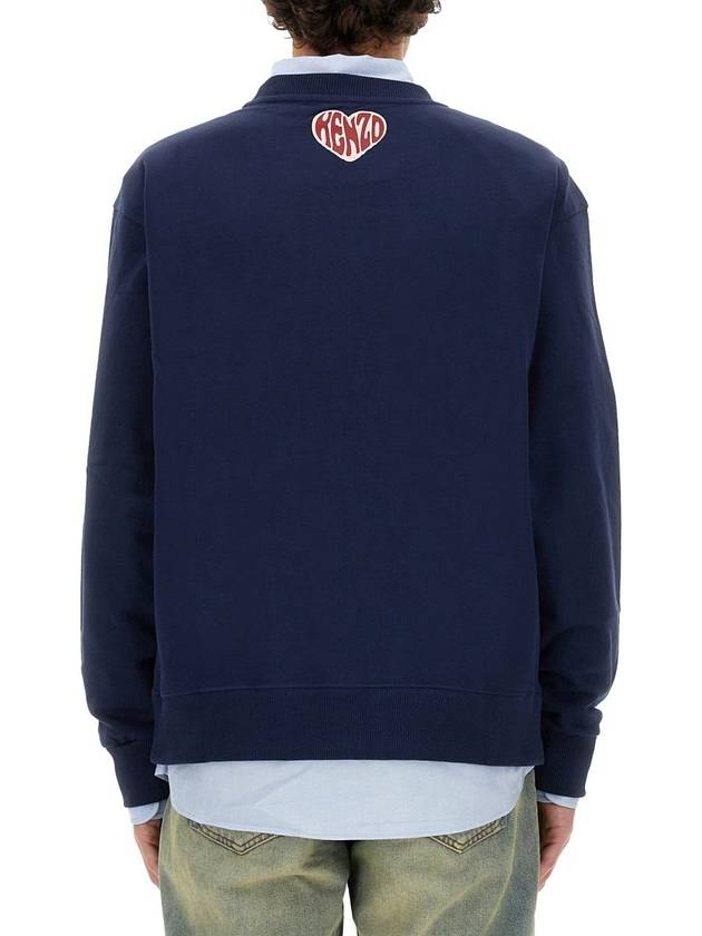 Heart Classic Cut Sweatshirt Midnight Blue - KENZO - BALAAN 4