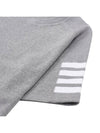 4-Bar Striped Cotton Short Sleeve T-Shirt Light Grey - THOM BROWNE - BALAAN 4