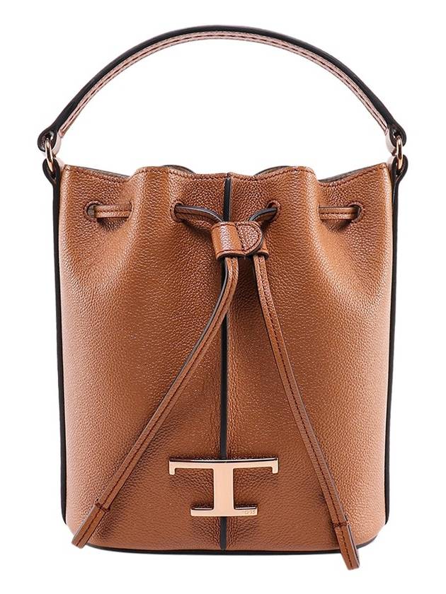 T Timeless Leather Micro Logo Bucket Bag Camel - TOD'S - BALAAN 2