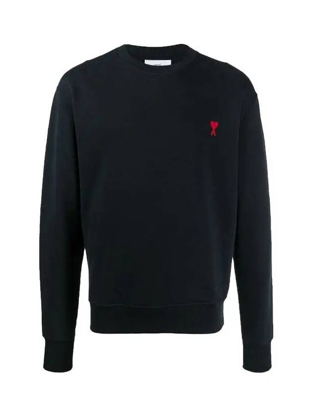 Men's Small Heart Logo Sweatshirt Black - AMI - BALAAN 3