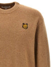 Bold Fox Head Patch Comfort Ribbed Knit Top Beige - MAISON KITSUNE - BALAAN 4