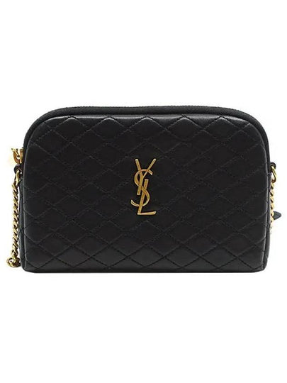 Gaby Quilted Lambskin Chain Cross Bag Black - SAINT LAURENT - BALAAN 2