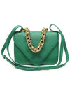 Bottega Veneta 667399 Jungle Green Grain Calfskin Gold Chain Envelope Mount Bag Small 2WAY - BOTTEGA VENETA - BALAAN 1