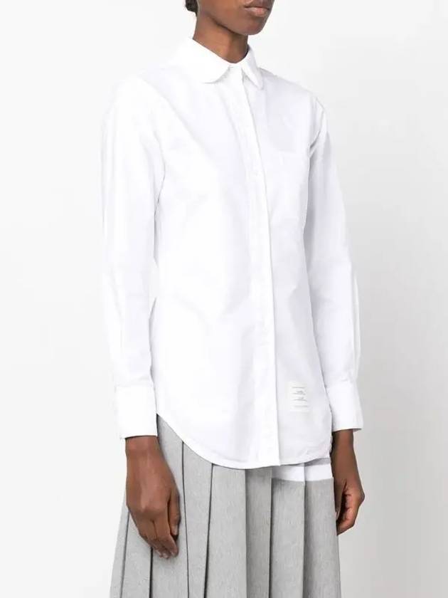 RWB Back Stripe Round Collar Classic Oxford Shirt White - THOM BROWNE - BALAAN 4