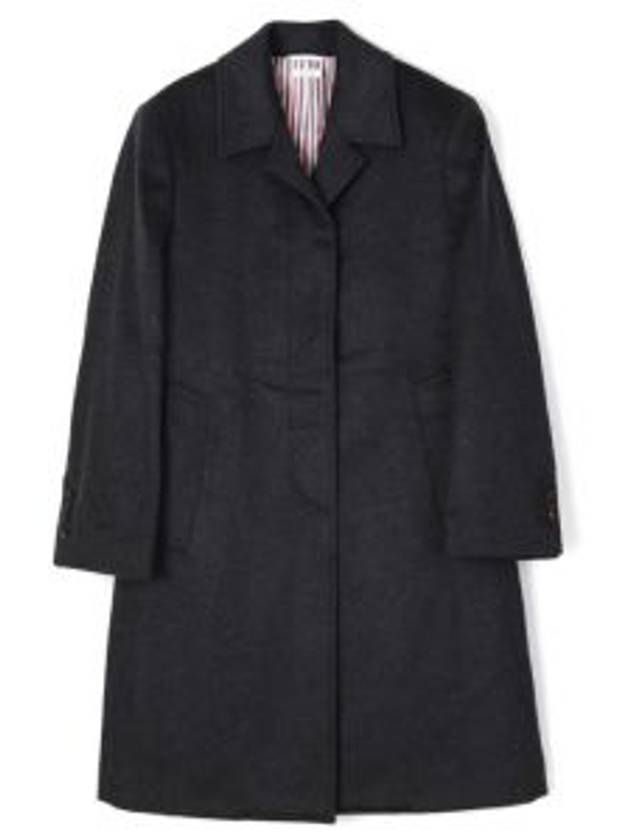 Classic Collar Cashmere Single Coat Dark Grey - THOM BROWNE - BALAAN 2