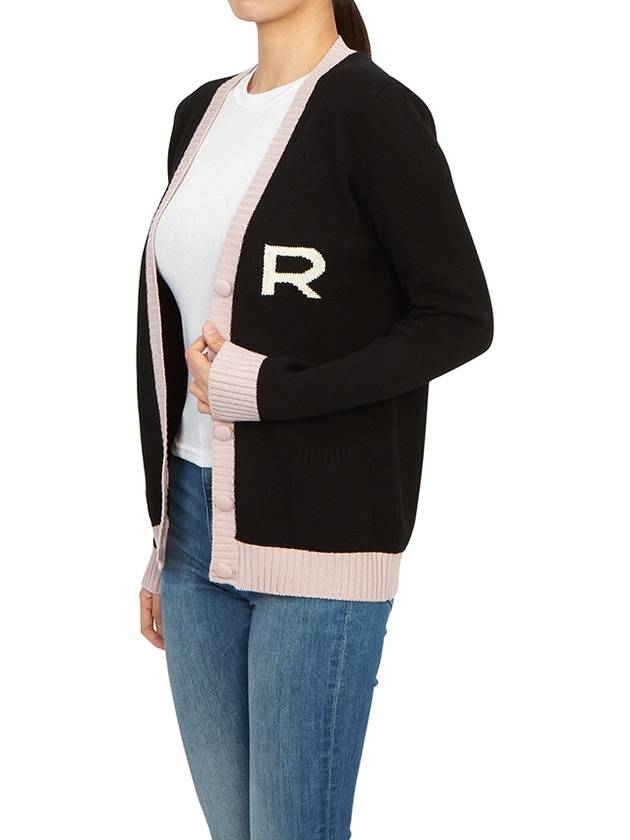 Intarsia knit logo wool cardigan black - ROCHAS - BALAAN 8