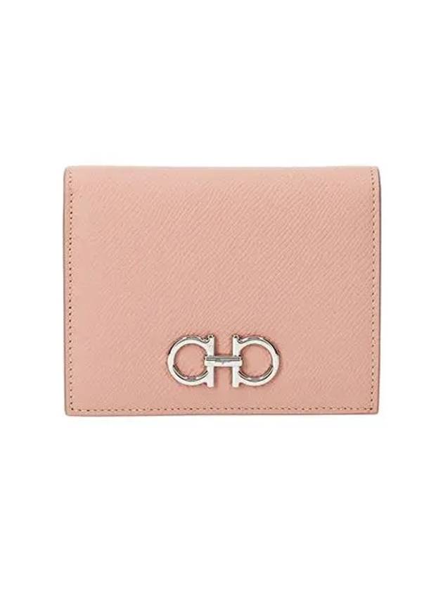 Gancini Compact Half Wallet Pink - SALVATORE FERRAGAMO - BALAAN 6