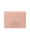 Gancini Compact Half Wallet Pink - SALVATORE FERRAGAMO - BALAAN 3