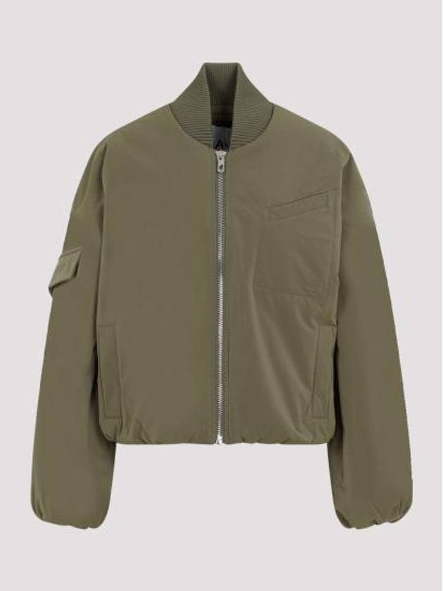 Drop Oversized Zipper Twill Bomber Jacket Kalamata - GANNI - BALAAN 1