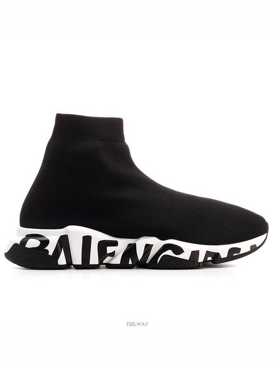 Speed Midsole Graffiti High Top Sneakers White Black - BALENCIAGA - BALAAN 2