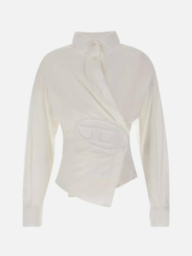 C Siz N1 Embossed Logo Wrap Long Sleeve Shirt White - DIESEL - BALAAN 2